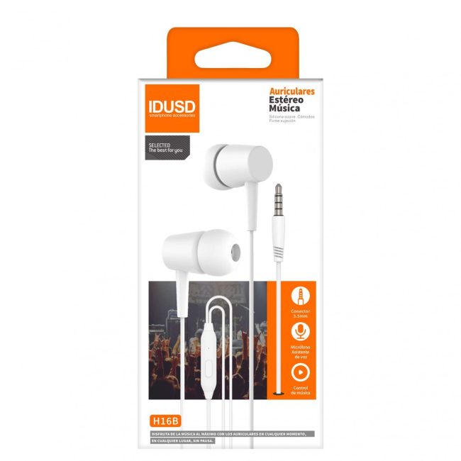 Auriculares Stereo 3.5mm Branco - H16B